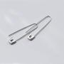 Sterling Silver Safety Pin Earrings Punk Geometric Earring for Women Men Unisex