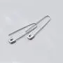 Sterling Silver Safety Pin Earrings Punk Geometric Earring for Women Men Unisex