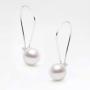 Pearl Drop Dangle Earrings for Women Sterling Silver White Real Freshwater Cultured Pearl Earrings COMOTO Jewelry