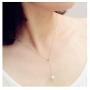 Olbye Pearl Pendant Necklace Silver Drop Necklace Choker Unique Necklace Jewelry for Women and Girls (Silver)