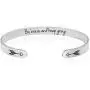 jolliz Motivational Bracelets for Women, Inspirational Gift for Mom, Friend, Sister, Friendship Personalized Silver Bracelets for Her, Stainless Steel Bangle Manta Band