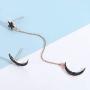 Black Moon Star Pendant Tassel Dangle Earrings Asymmetry Moon Planet Drop Stud Long Earrings Jewelry for Women Girls