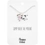 Happy Kisses Cow Necklace – “Jump Over The Moon!” Message Pendant – Cute Charm Gift for Any Women or Kid Who Loves Cows – Adjustable Chain Length