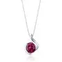Peora Created Ruby Bezel Pendant Necklace Sterling Silver 2.75 Carats