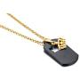 XUANPAI Free Custom Engraving His and Hers Stainless Steel Two-Tone Matching Set Couple Dog Tag Pendant Necklace