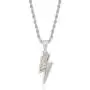 JINAO Hip Hop Lightning Bolt Design Pendant 18k Gold Plated Iced Out CZ Pendant Necklace with Micropave Simulated Diamond for Men Women JINAO Hip Hop Lightning Bolt Design Pendant 18k Gold Plated Iced Out CZ Pendant Necklace with Micropave Simulated Diamond for Men Women