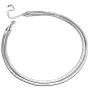 Gold Silver Italian Stainless Steel Flat Double Snake Herringbone Collar Chain Choker Collette Layered Clavicle Necklaces for Women Girls Classic Jewelry