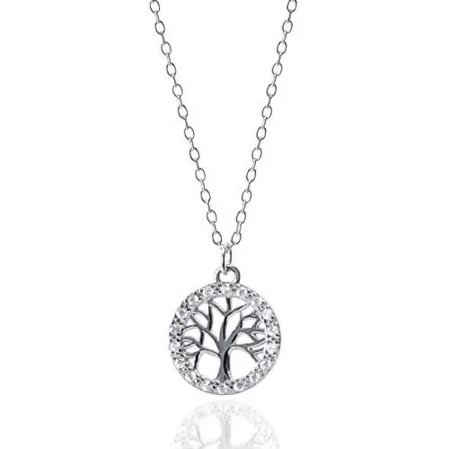 Fadilo 925 Sterling Silver Necklaces Personalized Pendant Necklaces for Women Jewelry Gift for Women Daisy/Star Moon/Cross/Tree of Life Dainty Pendant