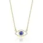 KISSPAT Dainty Eye Necklace for Girls 14K Gold Plated Natural Gemstone Bar Pendant KISSPAT Dainty Eye Necklace for Girls 14K Gold Plated Natural Gemstone Bar Pendant