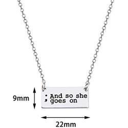 KUIYAI My Story Isnt Over Yet Inspired Necklace Keychain Depression Awareness Semicolon Jewelry