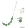 14k Yellow Gold Natural Green Jade Necklace, 18''