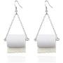 Handmade Toilet Paper Hook Earrings Funny Acrylic Toilet Paper Drop Earrings Jewelry for Women Teen Lightweight Toilet Paper Jewelry