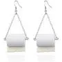 Handmade Toilet Paper Hook Earrings Funny Acrylic Toilet Paper Drop Earrings Jewelry for Women Teen Lightweight Toilet Paper Jewelry