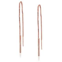 River Island Sterling Silver Tassel Threader Dangling Chain Earrings