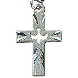Holy Spirit Dove Cross Confirmation Necklace, 18 Inch