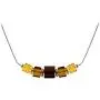 Sterling Silver Multicolor Amber Cube Necklace 18 Inches Sterling Silver Multicolor Amber Cube Necklace 18 Inches