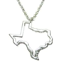 Kiola Designs Silver Toned Texas State Map Outline Pendant Necklace