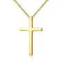 REVEMCN Gold Silver Black Cross Necklace, Simple Stainless Steel Cross Pendant Necklace for Men Women Kids 18-24 Inches Chain
