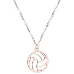 NOUMANDA Fashion Geometric Elements Volleyball Necklace Cut Metal Hollow Ball Pendant Sports Jewelry Gifts