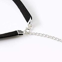 Fahion Wide Leather Choker Necklace Gold Silver Long Chain Bar Pendant Collar for Women Girls