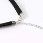 Fahion Wide Leather Choker Necklace Gold Silver Long Chain Bar Pendant Collar for Women Girls