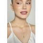 18K Yellow Gold Plated Sterling Silver CZ Rosary 18'' Chain with 2'' Extender.