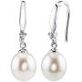 Freshwater Cultured Pearl Earrings for Women Sterling Silver Dangle Earring with Cubic Zirconia - THE PEARL SOURCE