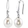 Freshwater Cultured Pearl Earrings for Women Sterling Silver Dangle Earring with Cubic Zirconia - THE PEARL SOURCE Freshwater Cultured Pearl Earrings for Women Sterling Silver Dangle Earring with Cubic Zirconia - THE PEARL SOURCE