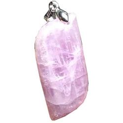DUOVEKT Kunzite Pendant,Natural Purple Kunzite Stone Jewelry for Women Man Silver Crystal Cat Eye 36x15x7mm Beads Gemstone AAAAA