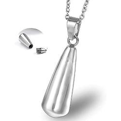 Jude Jewelers Stainless Steel Cone Shaped Perfum Ash Memorial Cremation Keepsake Holder Pendant Necklace