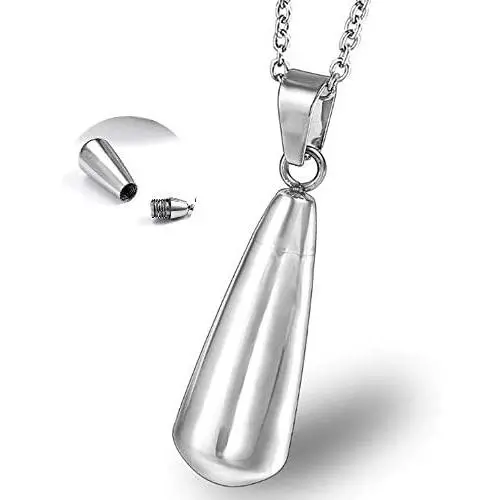 Jude Jewelers Stainless Steel Cone Shaped Perfum Ash Memorial Cremation Keepsake Holder Pendant Necklace Jude Jewelers Stainless Steel Cone Shaped Perfum Ash Memorial Cremation Keepsake Holder Pendant Necklace