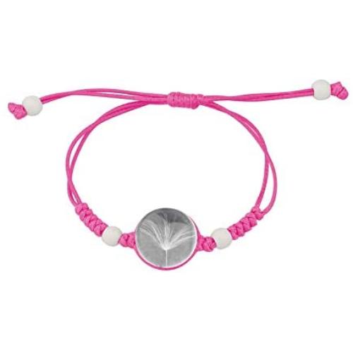 FAADBUK Real Dandelion Handmade Rope Bracelet Crystal Clear Glass Charm Dandelion Pendant Bracelet Make A Wish Dandelion Jewelry for Girl Women