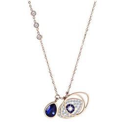 18k gold Stainless Steel Evil Eye Pendant Necklace Zircon Crystal Fashion Clavicle Lucky Necklace