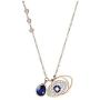 18k gold Stainless Steel Evil Eye Pendant Necklace Zircon Crystal Fashion Clavicle Lucky Necklace