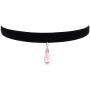 Cute Womens Necklace Choker Black Velvet Vintage Collar Necklace with Pink Opal Water-Drop for Girls Kids Teen