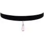 Cute Womens Necklace Choker Black Velvet Vintage Collar Necklace with Pink Opal Water-Drop for Girls Kids Teen