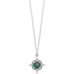 Boma Jewelry Sterling Silver Filigree Turquoise Flower Pendant Necklace, 18 Inches