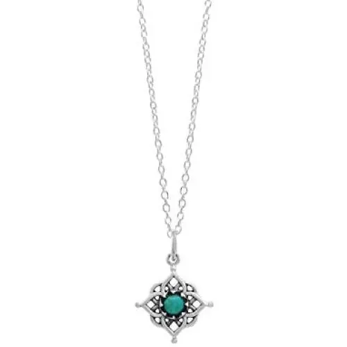 Boma Jewelry Sterling Silver Filigree Turquoise Flower Pendant Necklace, 18 Inches Boma Jewelry Sterling Silver Filigree Turquoise Flower Pendant Necklace, 18 Inches