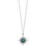 Boma Jewelry Sterling Silver Filigree Turquoise Flower Pendant Necklace, 18 Inches
