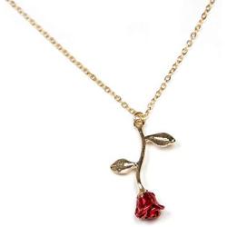 18k Gold and Silver necklaces women personalized long necklaces for women gold necklace rose pendant flower jewelry for girl teen women wife girlfriend friends gift original by Arget