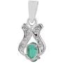 Spectrum Jewels Genuine Emerald Gemstone Solid 14K White Gold Charm Pendant Handmade Jewelry