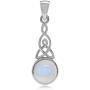 Silvershake Natural Moonstone 925 Sterling Silver Triquetra Celtic Knot Pendant