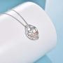 LUHE 925 Sterling Silver Mother and Child Love Heart Pendant Necklace Jewelry Gifts for Grandmother Mom Daughter Wife