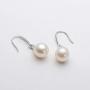 Pearl Dangle Drop Earrings Genuine Freshwater Cultured White Pearl Fishhook Earrings 925 Sterling Silver Jewelry Gift for Women Girls