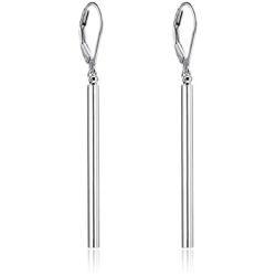 Minimal Long Vertical Bar Dangle Earrings for Women Gold Plated Simple Geometric Line Stick Drop Earrings for Men Dainty Fashion Jewelry