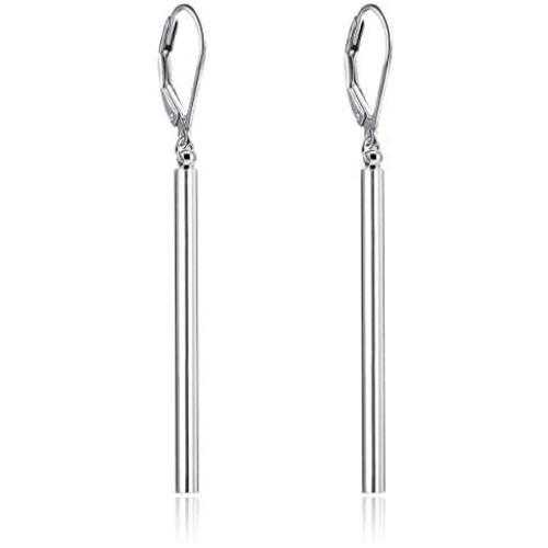 Minimal Long Vertical Bar Dangle Earrings for Women Gold Plated Simple Geometric Line Stick Drop Earrings for Men Dainty Fashion Jewelry