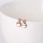 18k Rose Gold Dangle Earrings for Women, Cubic Zirconia Stud Drop Earring Jewelry Gifts for Her