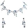 Faship Gorgeous Rhinestone Crystal Floral Necklace Earrings Set