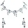 Faship Gorgeous Rhinestone Crystal Floral Necklace Earrings Set