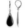 Silvershake White Gold Plated 925 Sterling Silver Teardrop Inlay Dangle Leverback Earrings Silvershake White Gold Plated 925 Sterling Silver Teardrop Inlay Dangle Leverback Earrings